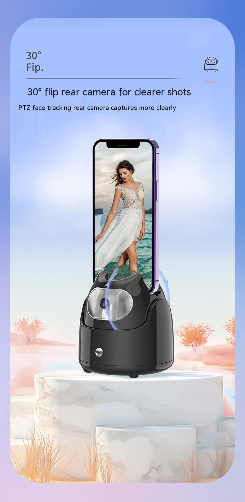Téléphone mobile Selfie Stick 360 Degree Rotation Stand for Live Streaming