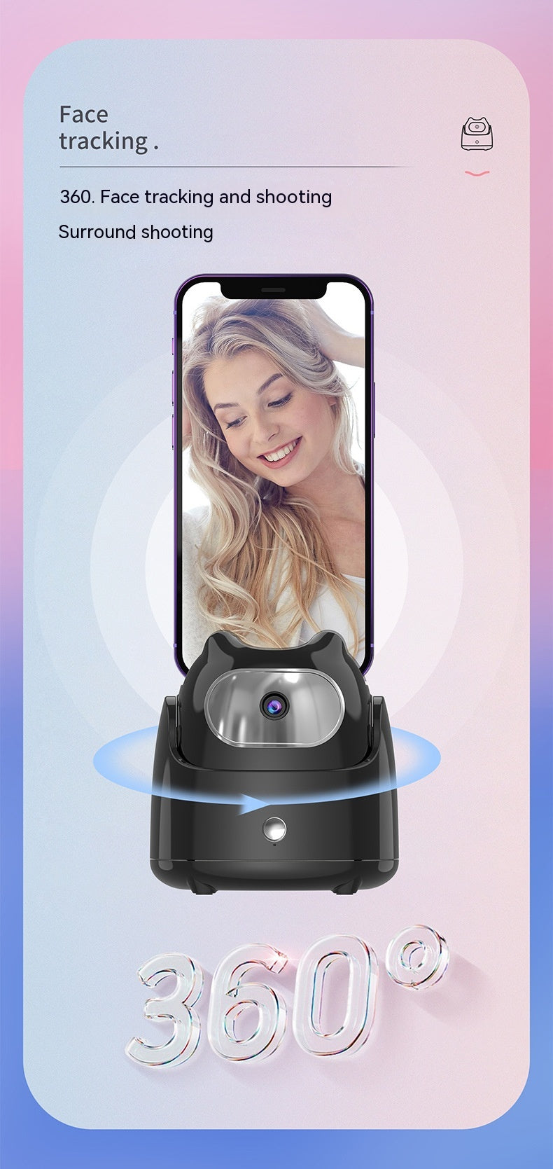Téléphone mobile Selfie Stick 360 Degree Rotation Stand for Live Streaming