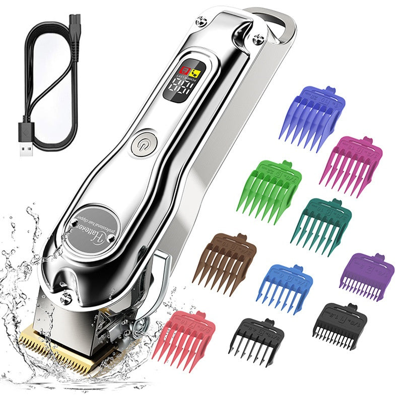 Ciseaux de cheveux Machine en métal Intelligent LED écran LCD Salon de cheveux Lavage Clippe électrique