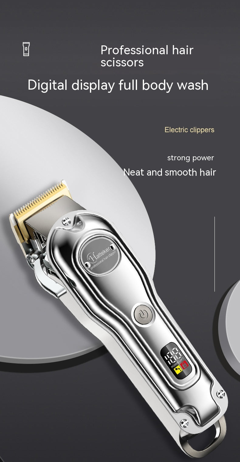 Ciseaux de cheveux Machine en métal Intelligent LED écran LCD Salon de cheveux Lavage Clippe électrique