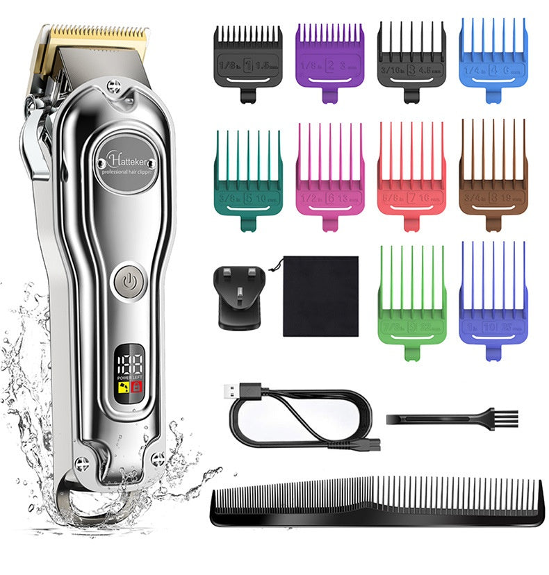 Ciseaux de cheveux Machine en métal Intelligent LED écran LCD Salon de cheveux Lavage Clippe électrique