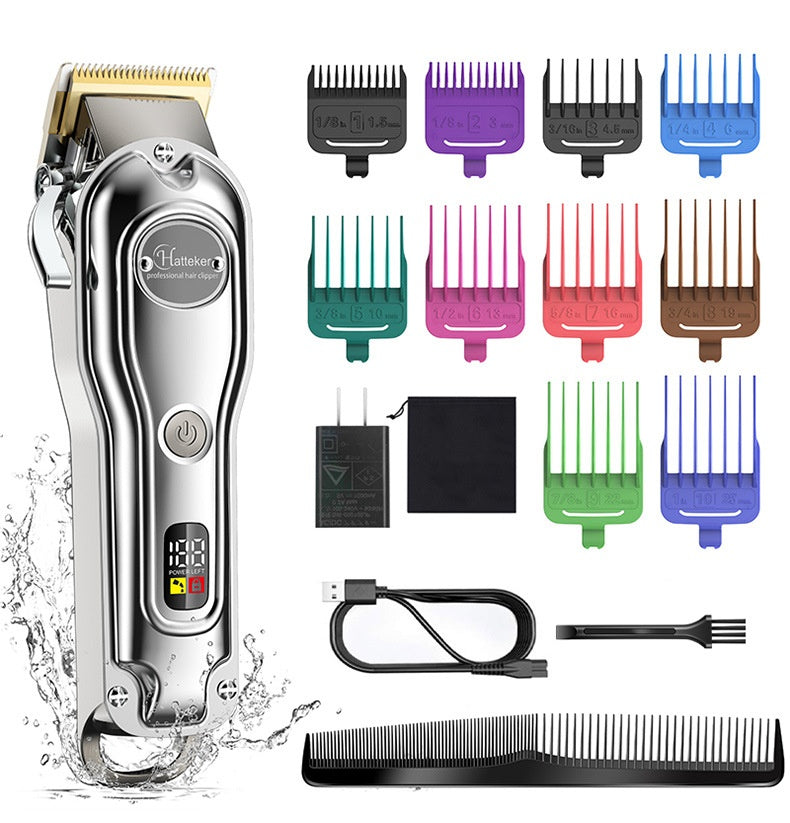 Ciseaux de cheveux Machine en métal Intelligent LED écran LCD Salon de cheveux Lavage Clippe électrique