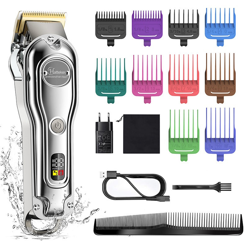 Ciseaux de cheveux Machine en métal Intelligent LED écran LCD Salon de cheveux Lavage Clippe électrique
