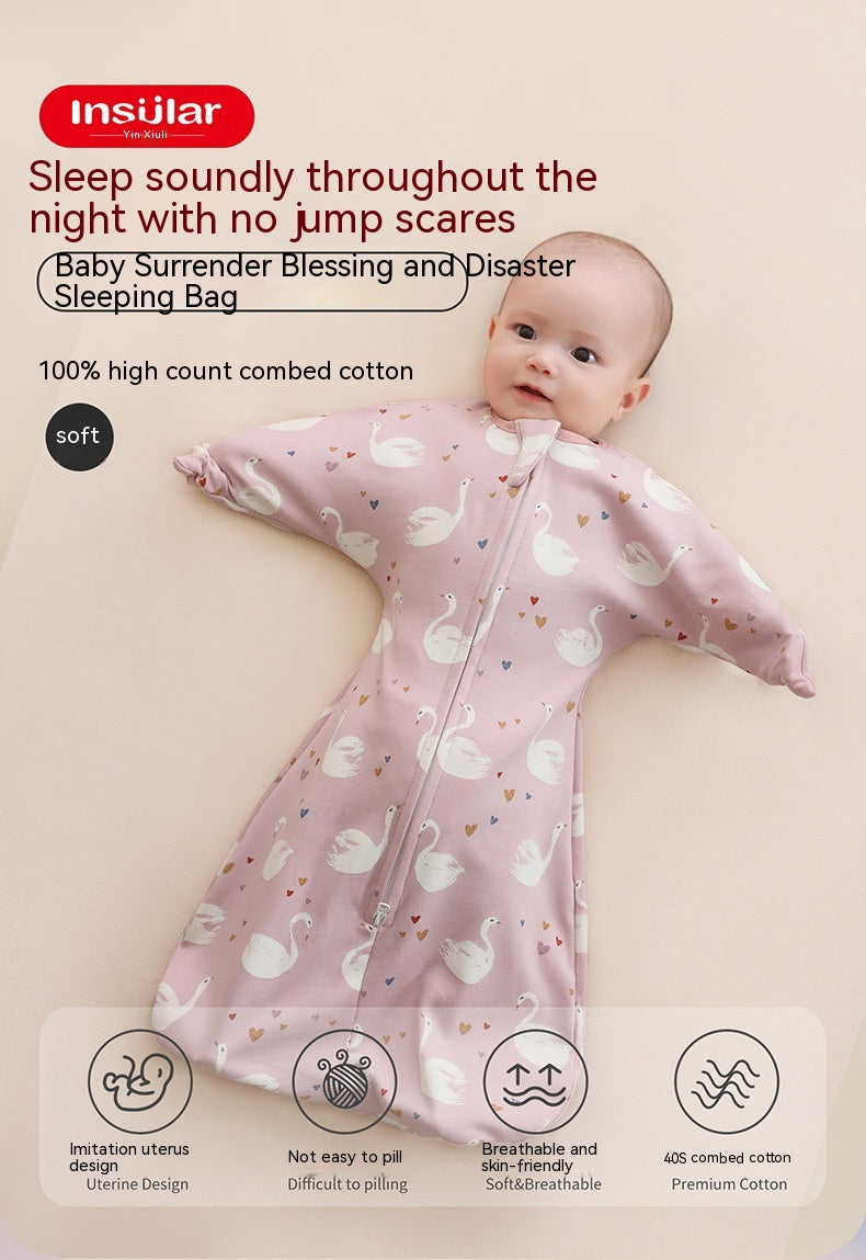 Cotton Baby Derender Anti-startle Gro-bag Anti-kicking Blanket Sac de couchage