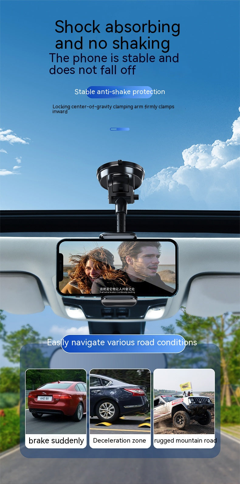 Voiture tournante universelle Mobile Mobile Bracket Double Supercharged Multi-angle Réglage Ben