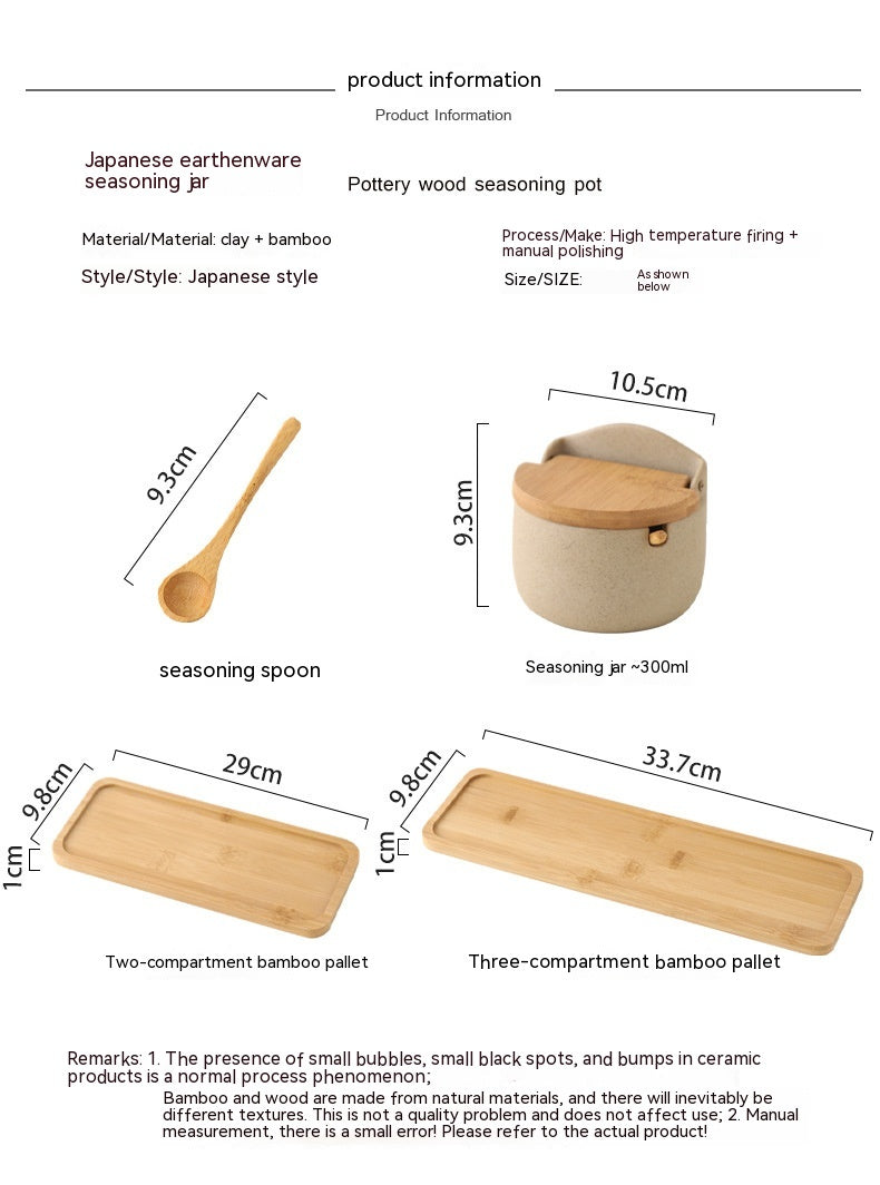 Boîte en céramique de style japonais avec serti à trois pièces de sertissage sel et S