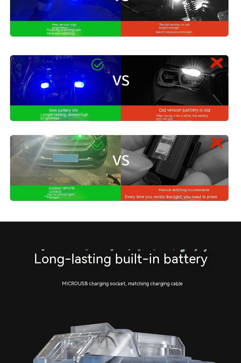 Lampes clignotantes de moto à télécommande étanches