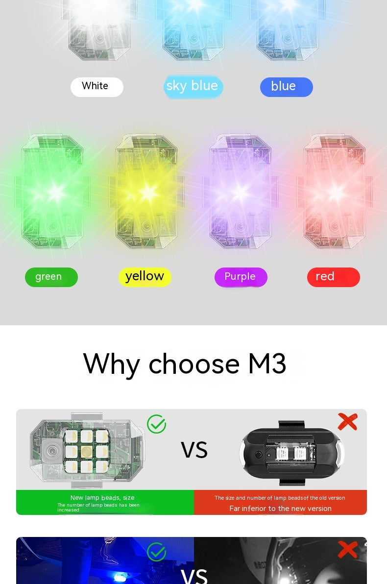 Lampes clignotantes de moto à télécommande étanches
