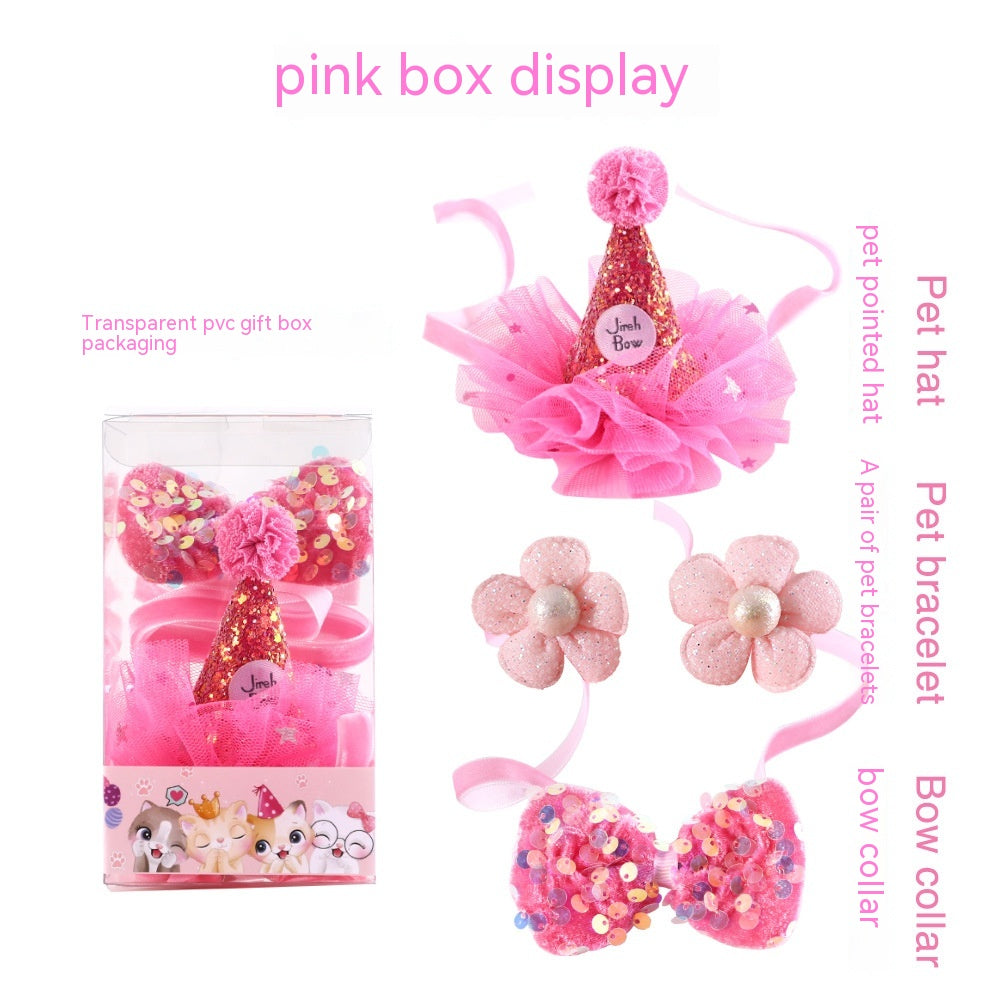Chapeau d'anniversaire de chat Bow Tie Flower Party costume