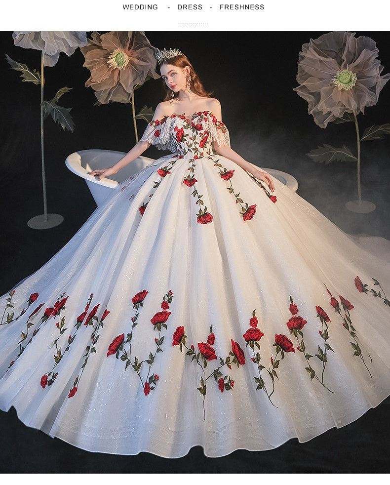 Tempérament Bride Bra Trailing Mori Style Robe de mariée