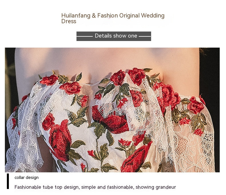 Tempérament Bride Bra Trailing Mori Style Robe de mariée