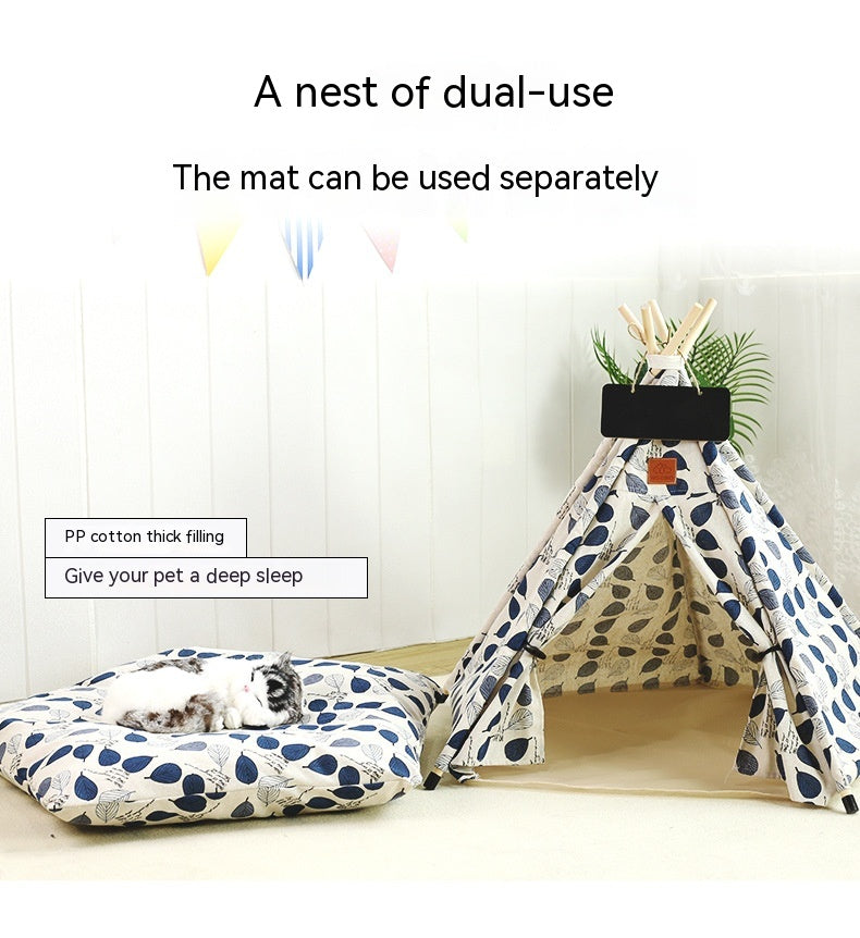 Maison de chat de tente de chat amovible et lavable Kennel Cat Villa semi-fermée Insulation Cat Ne