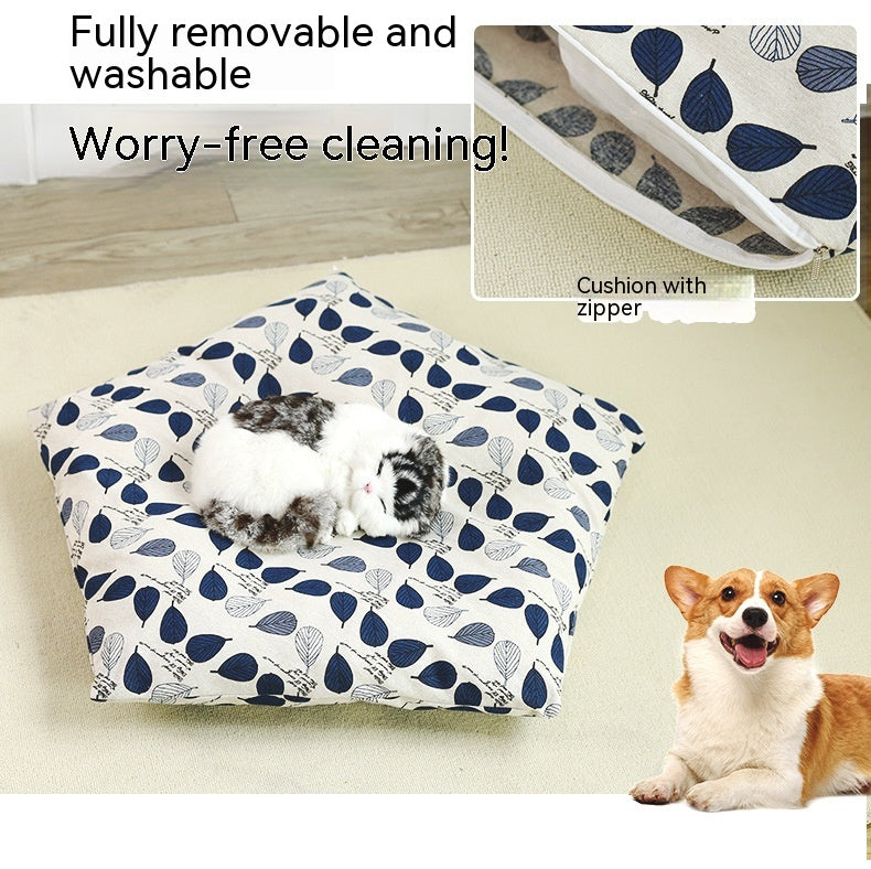 Maison de chat de tente de chat amovible et lavable Kennel Cat Villa semi-fermée Insulation Cat Ne
