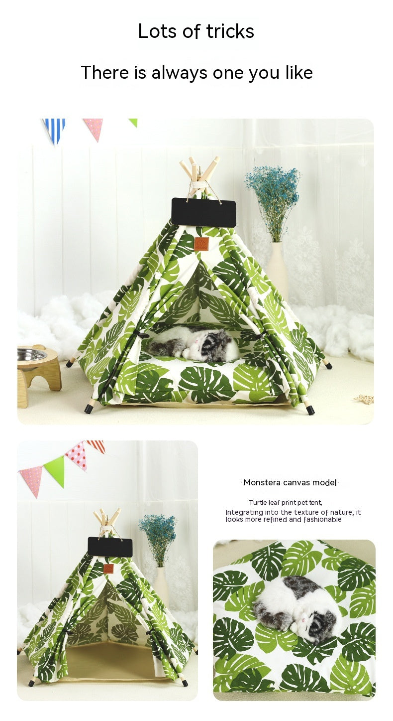 Maison de chat de tente de chat amovible et lavable Kennel Cat Villa semi-fermée Insulation Cat Ne