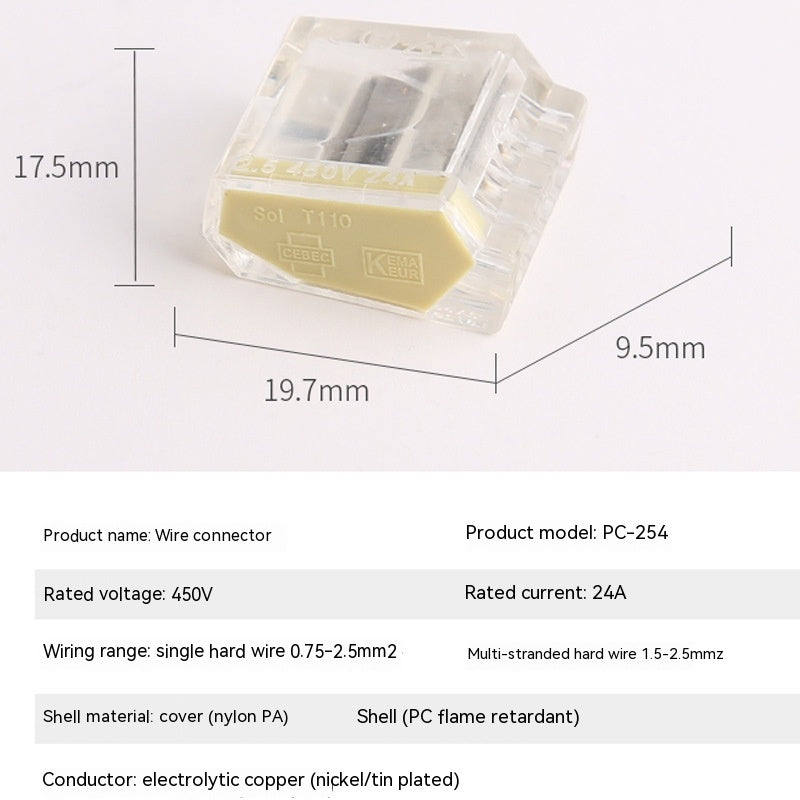 Connecteur spécial de fil de 25 mètres carrés PCT-252253254255 Connecteur rapide 1 En 1