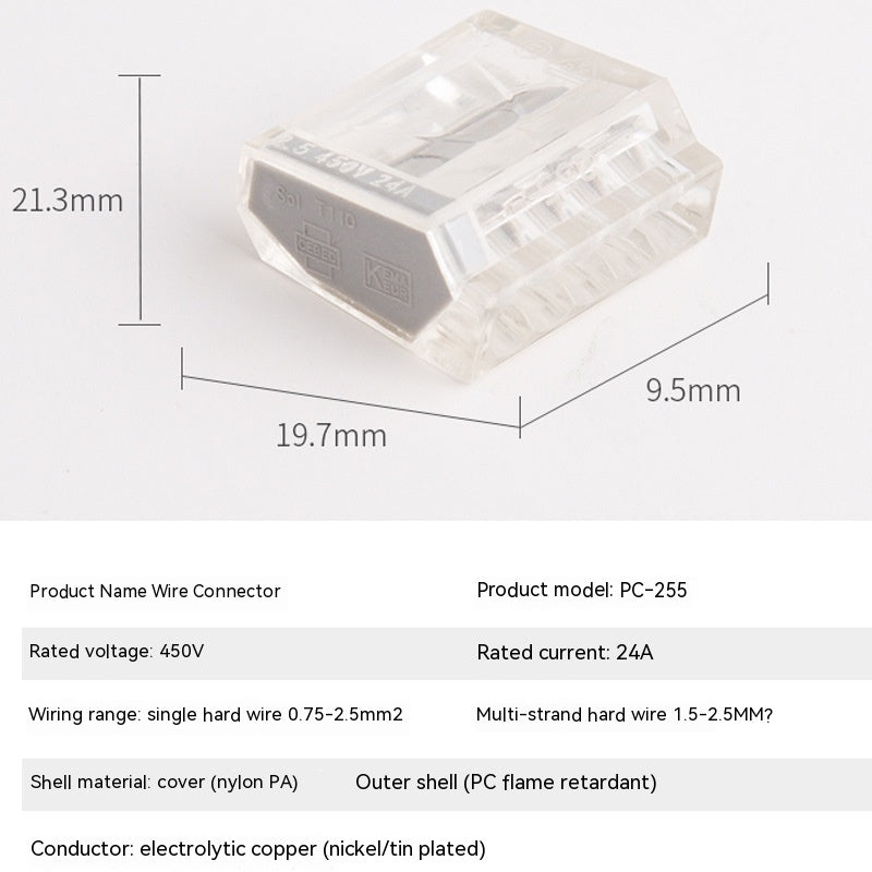 Connecteur spécial de fil de 25 mètres carrés PCT-252253254255 Connecteur rapide 1 En 1