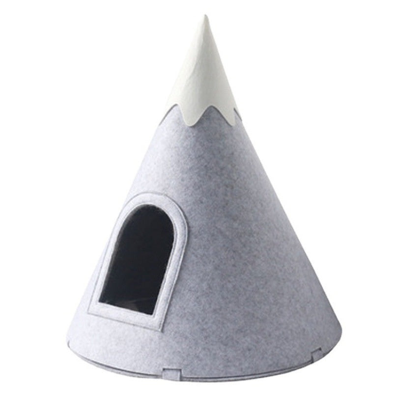 Felt Snow Mountain Tente semi-fermée Pet Bed