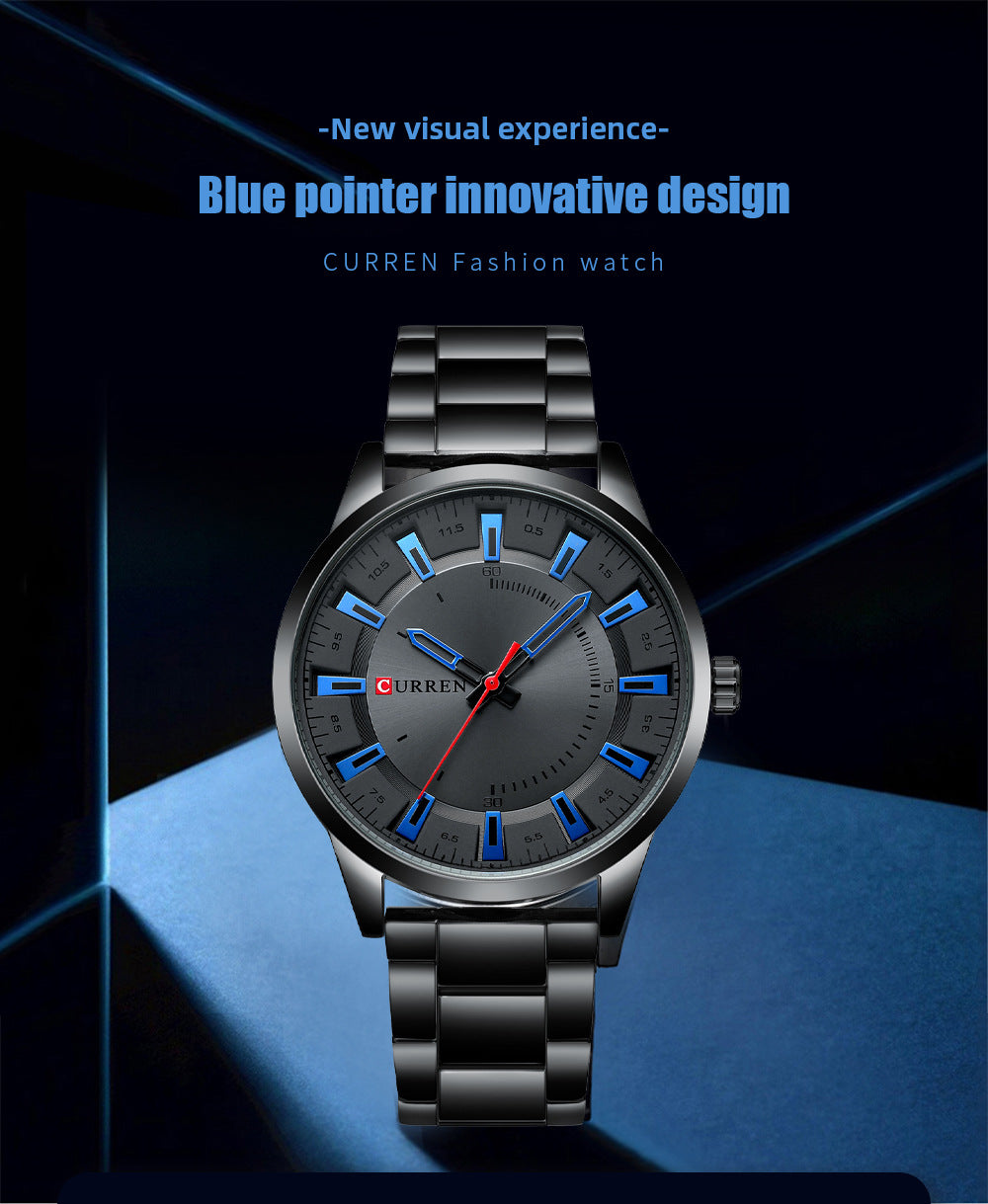 Montres d'affaires pour hommes Fashion simple en acier Ceinture homme imperméable Montres de quartz pour hommes