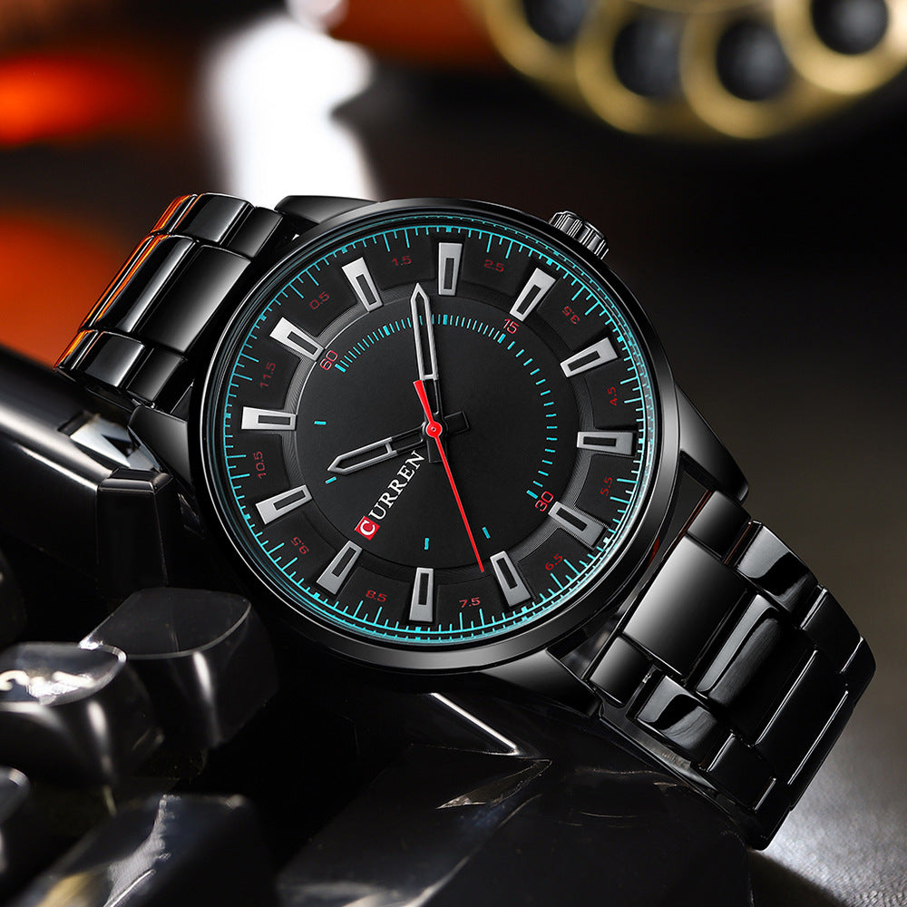 Montres d'affaires pour hommes Fashion simple en acier Ceinture homme imperméable Montres de quartz pour hommes