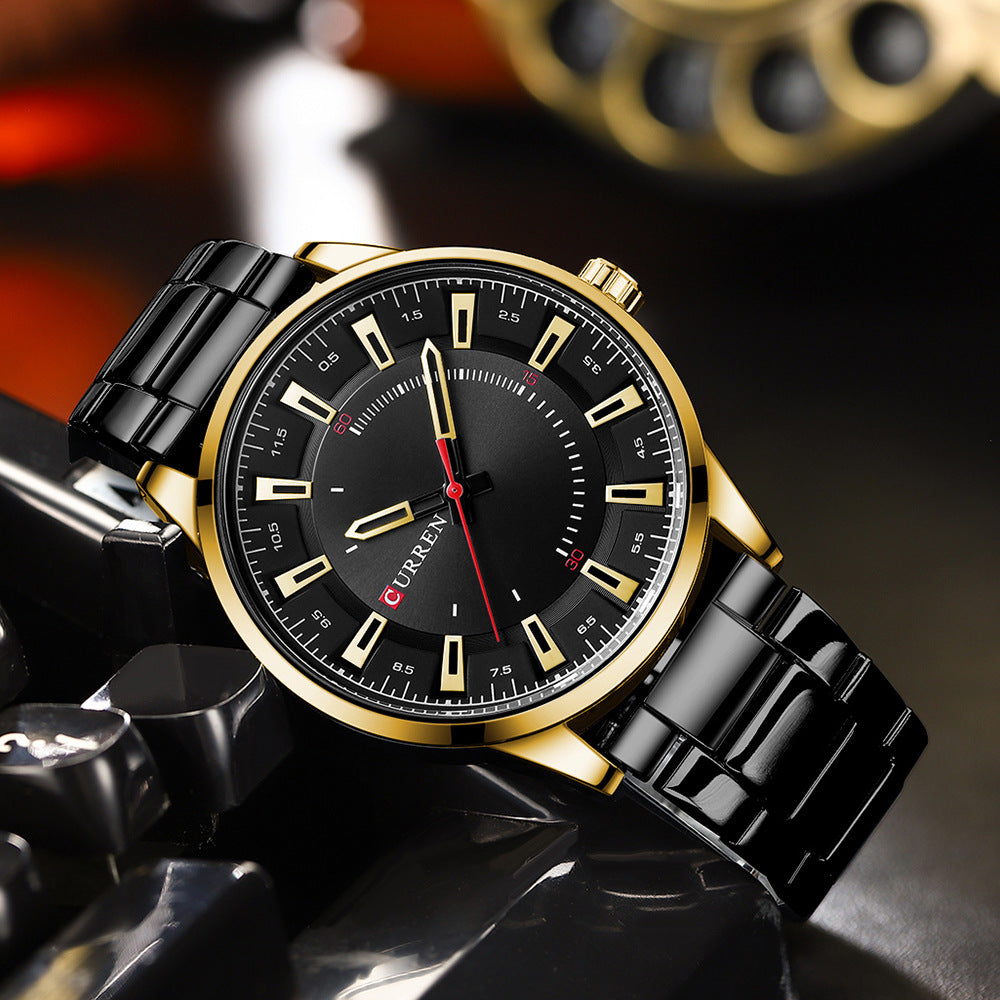 Montres d'affaires pour hommes Fashion simple en acier Ceinture homme imperméable Montres de quartz pour hommes