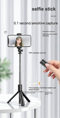 Selfie Stick sans fil Bluetooth Caméra Artifact Fill Light Anti-shake Rack Floor Tripod Po