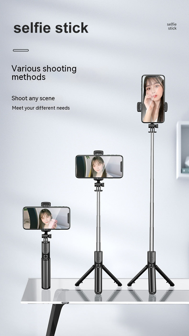 Selfie Stick sans fil Bluetooth Caméra Artifact Fill Light Anti-shake Rack Floor Tripod Po