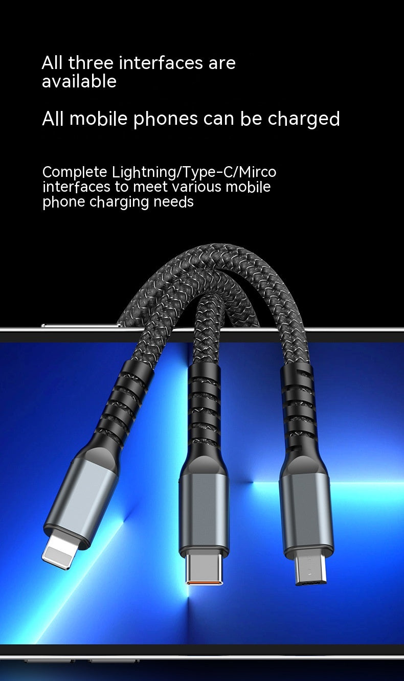 Téléphone portable 3-en-un avec câble de données léger 6A Super Fast Charge
