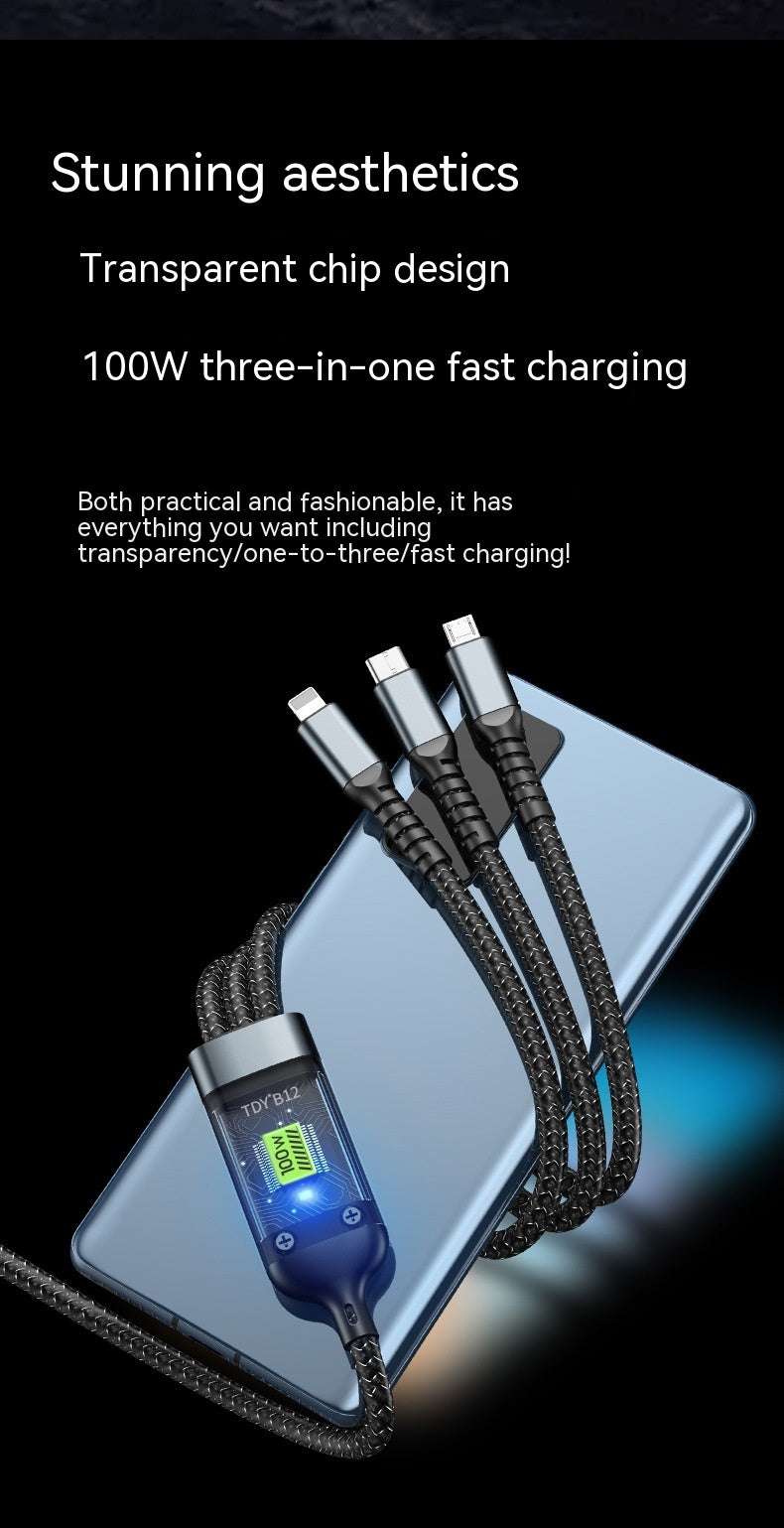 Téléphone portable 3-en-un avec câble de données léger 6A Super Fast Charge