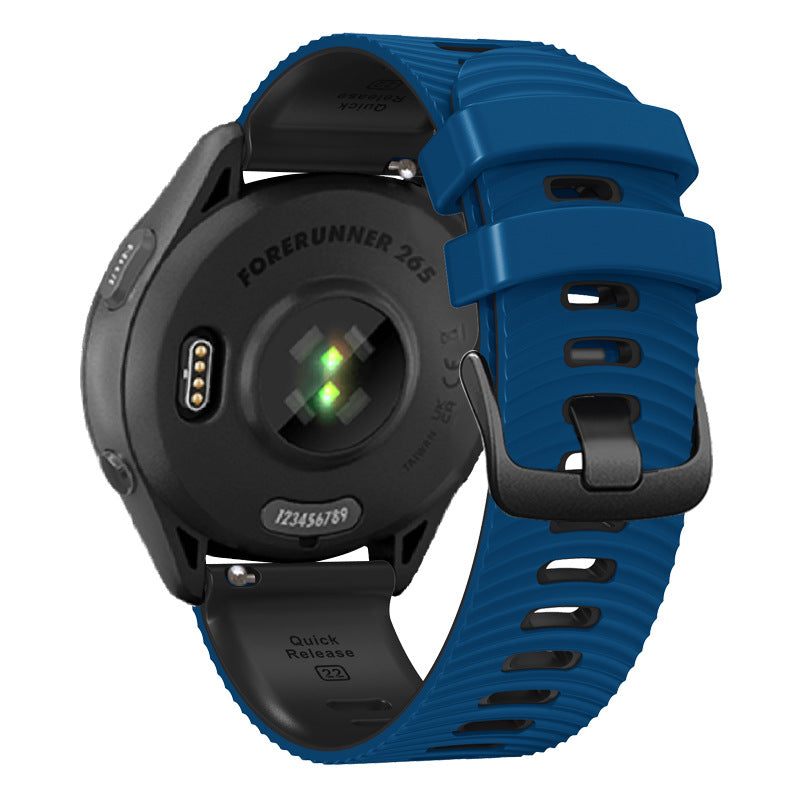 Universal 22mm Water Ripple Road Bracelet en silicone bicolore