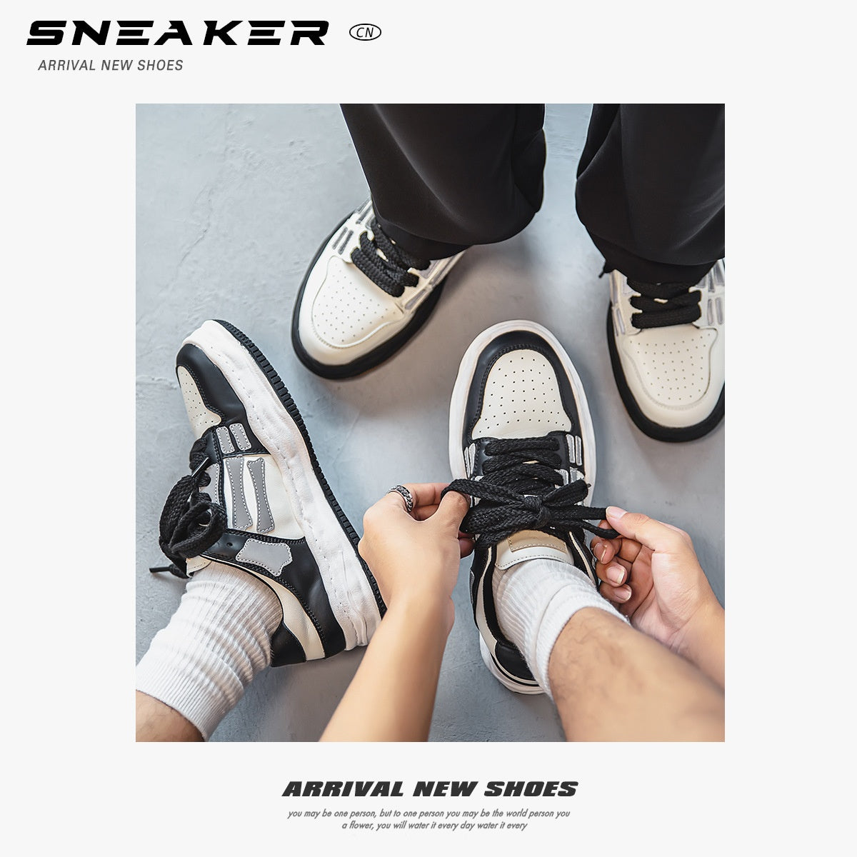 Reflective Bone Retro Platform Sneakers Hommes