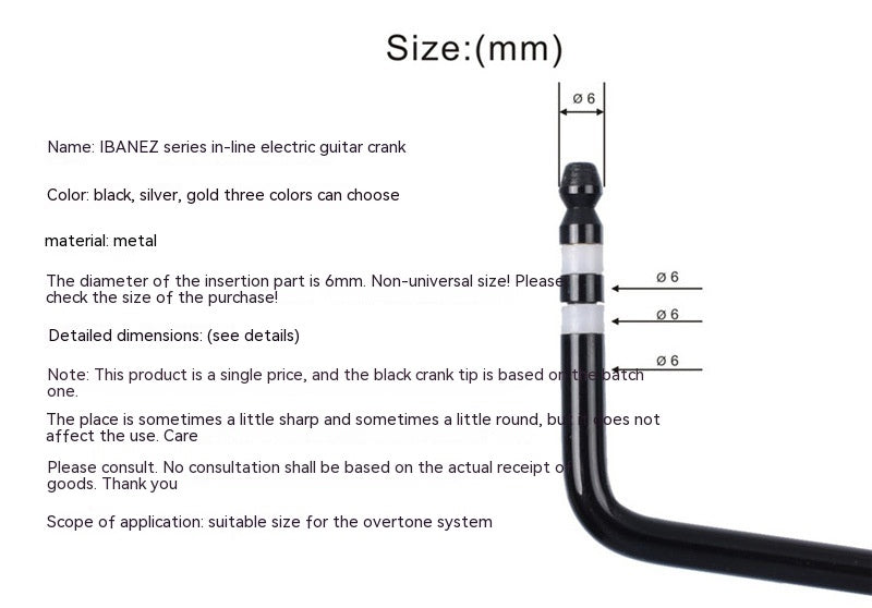 Tremolo Cran Trembolo-bar Guitare Direct Plug-in Black Gold Chrome