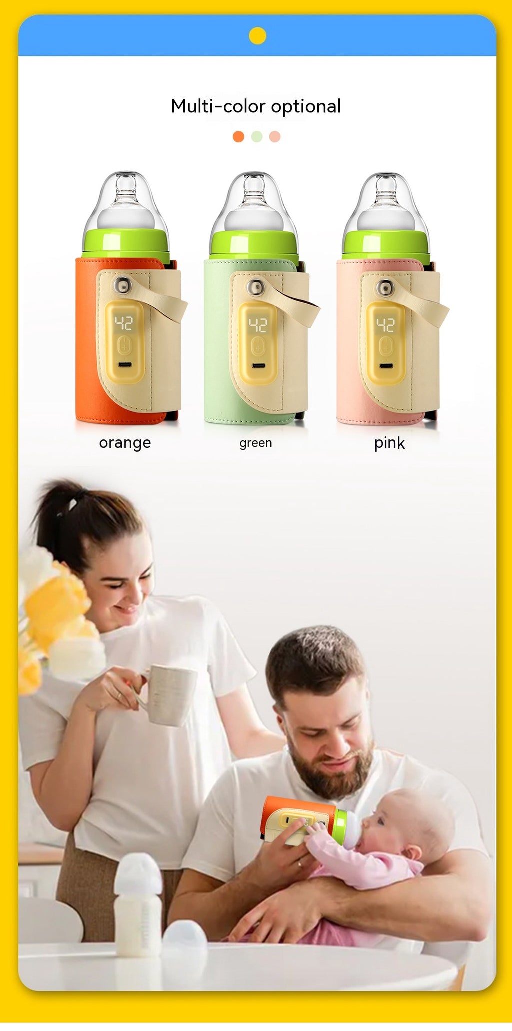 Température constante Chauffage pour bébé Isolant Bouteille de lait Night Out Portable Heat-holding B