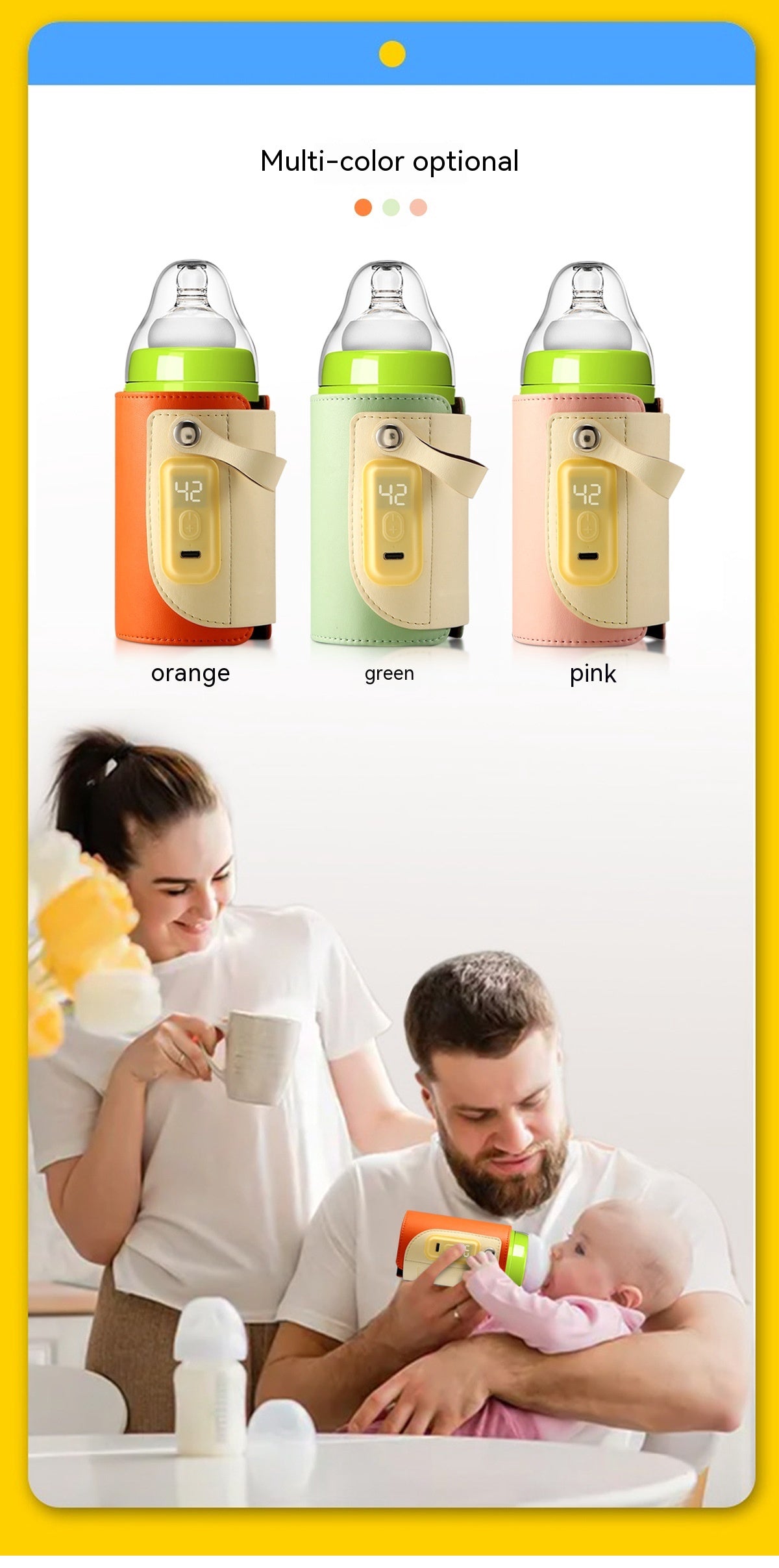 Température constante Chauffage pour bébé Isolant Bouteille de lait Night Out Portable Heat-holding B