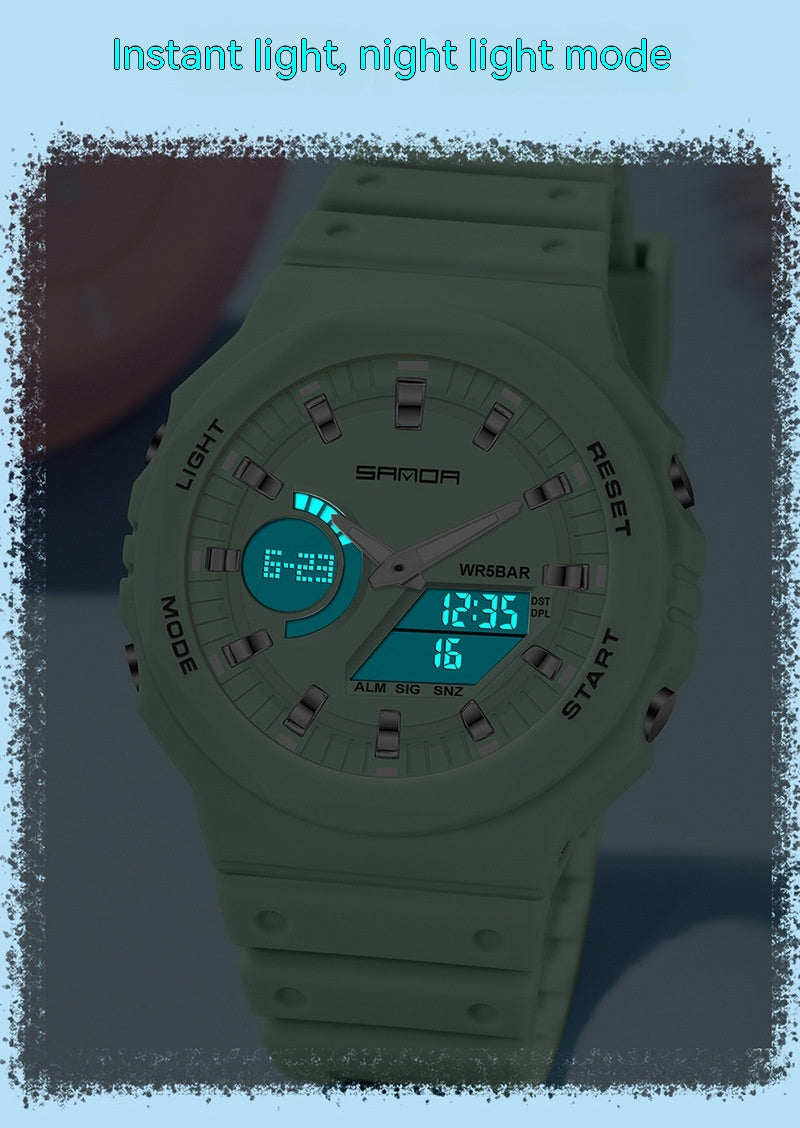 Multifonctionnel Sports Waterproof Double Display Montre électronique