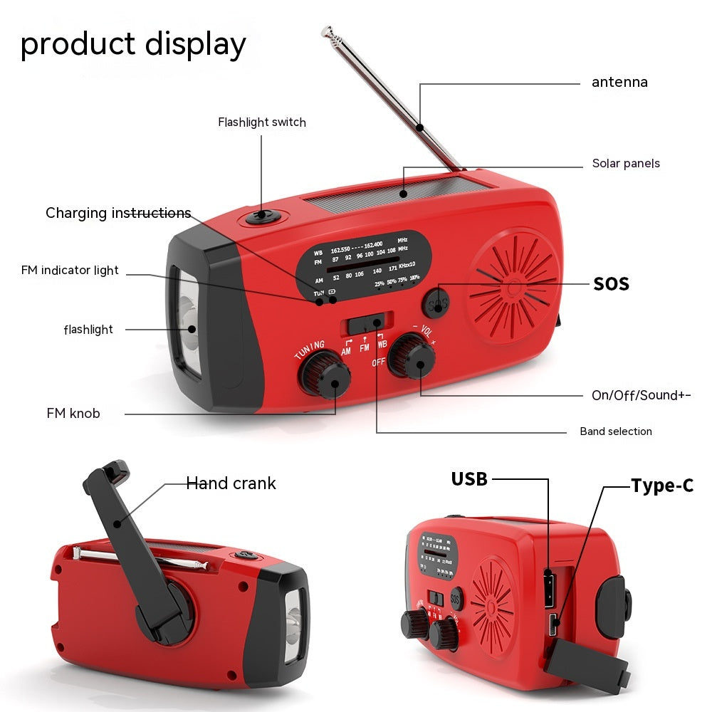 Multifunctional Solar-Powered Portable Emergency Radio