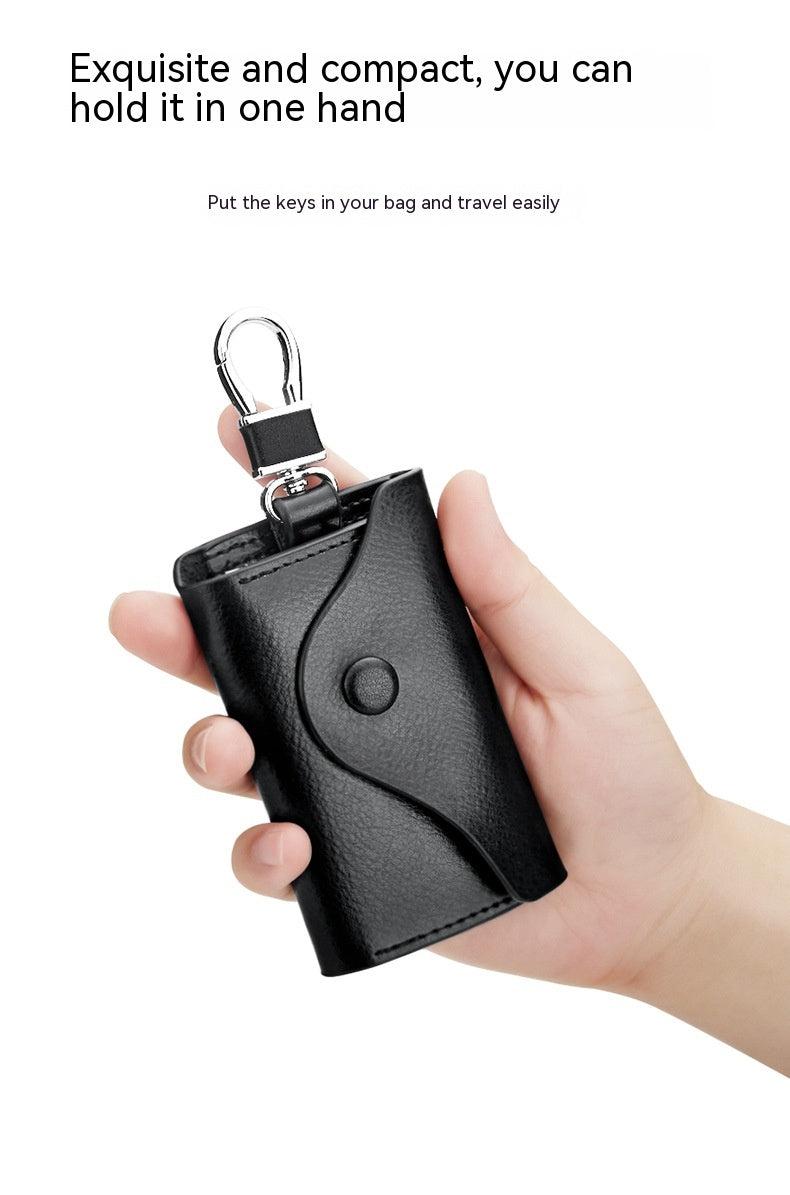 Hommes Multi-fonctionnel haute qualité en cuir véritable Porte-clés de carte de grande capacité Stor