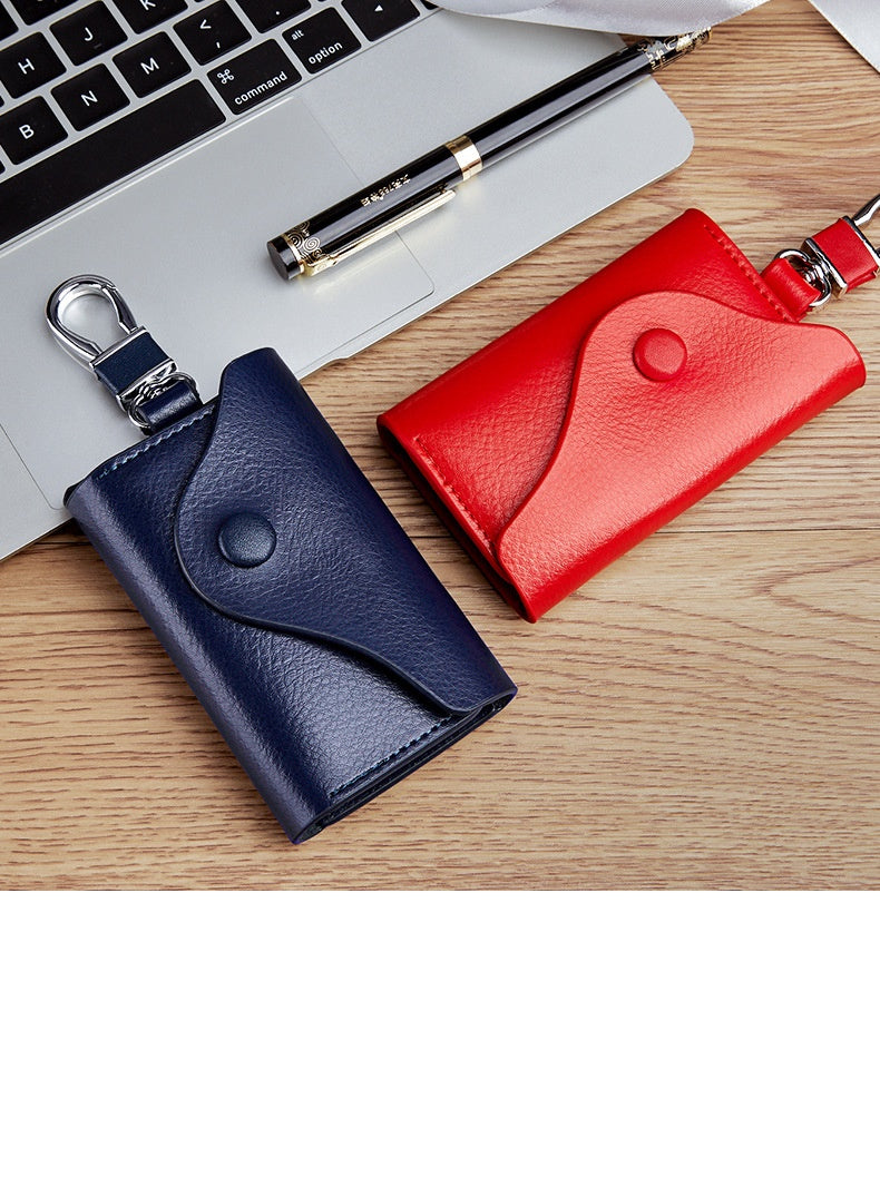 Hommes Multi-fonctionnel haute qualité en cuir véritable Porte-clés de carte de grande capacité Stor