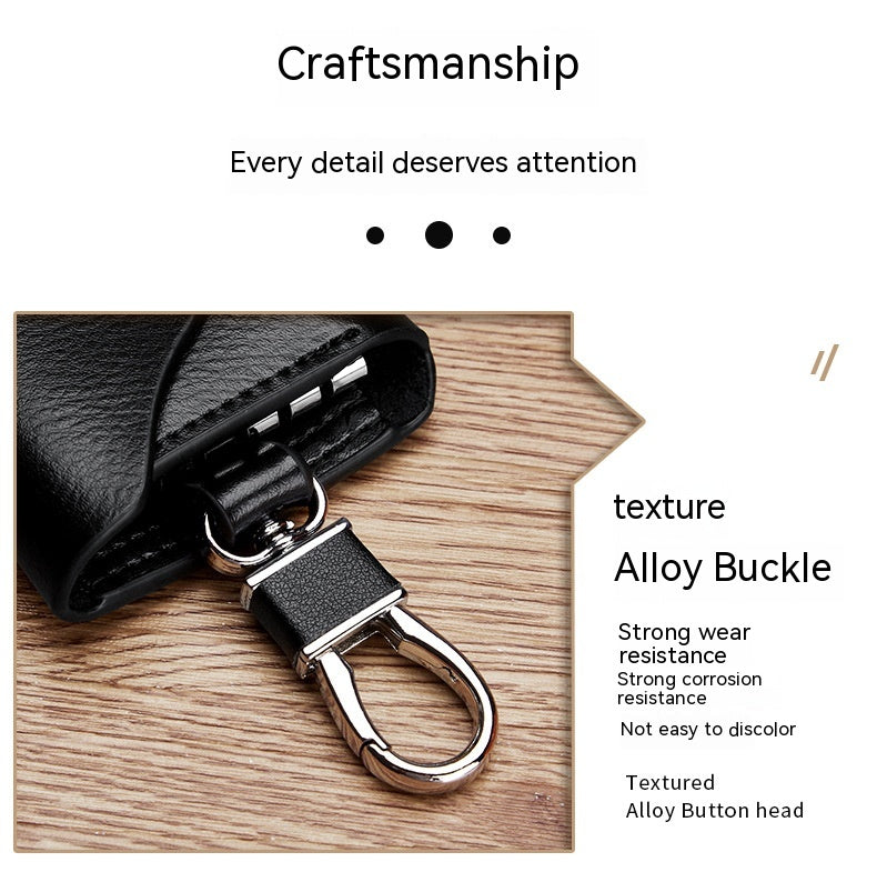 Hommes Multi-fonctionnel haute qualité en cuir véritable Porte-clés de carte de grande capacité Stor