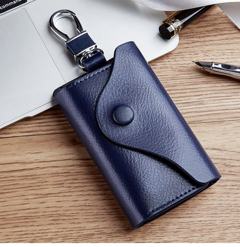 Hommes Multi-fonctionnel haute qualité en cuir véritable Porte-clés de carte de grande capacité Stor