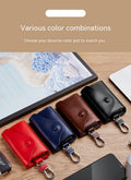 Hommes Multi-fonctionnel haute qualité en cuir véritable Porte-clés de carte de grande capacité Stor