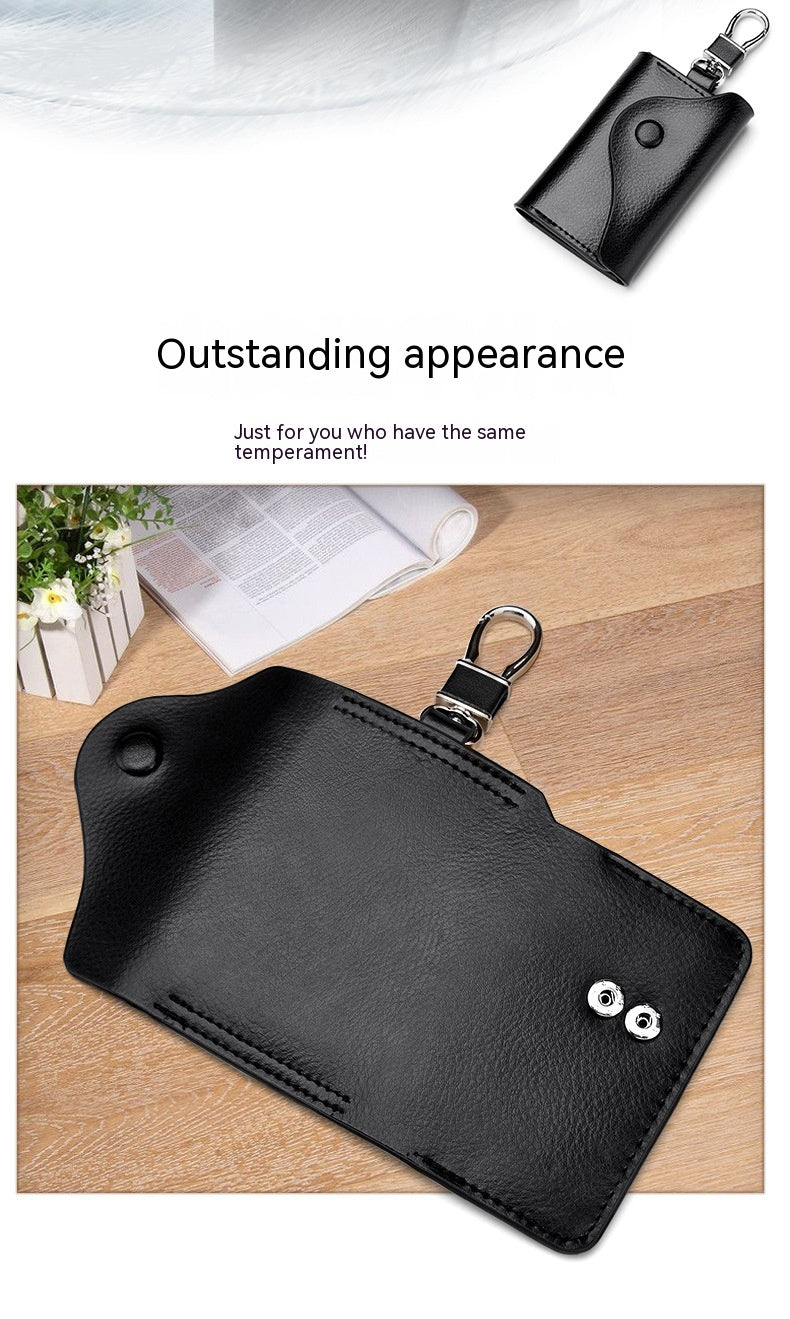 Hommes Multi-fonctionnel haute qualité en cuir véritable Porte-clés de carte de grande capacité Stor