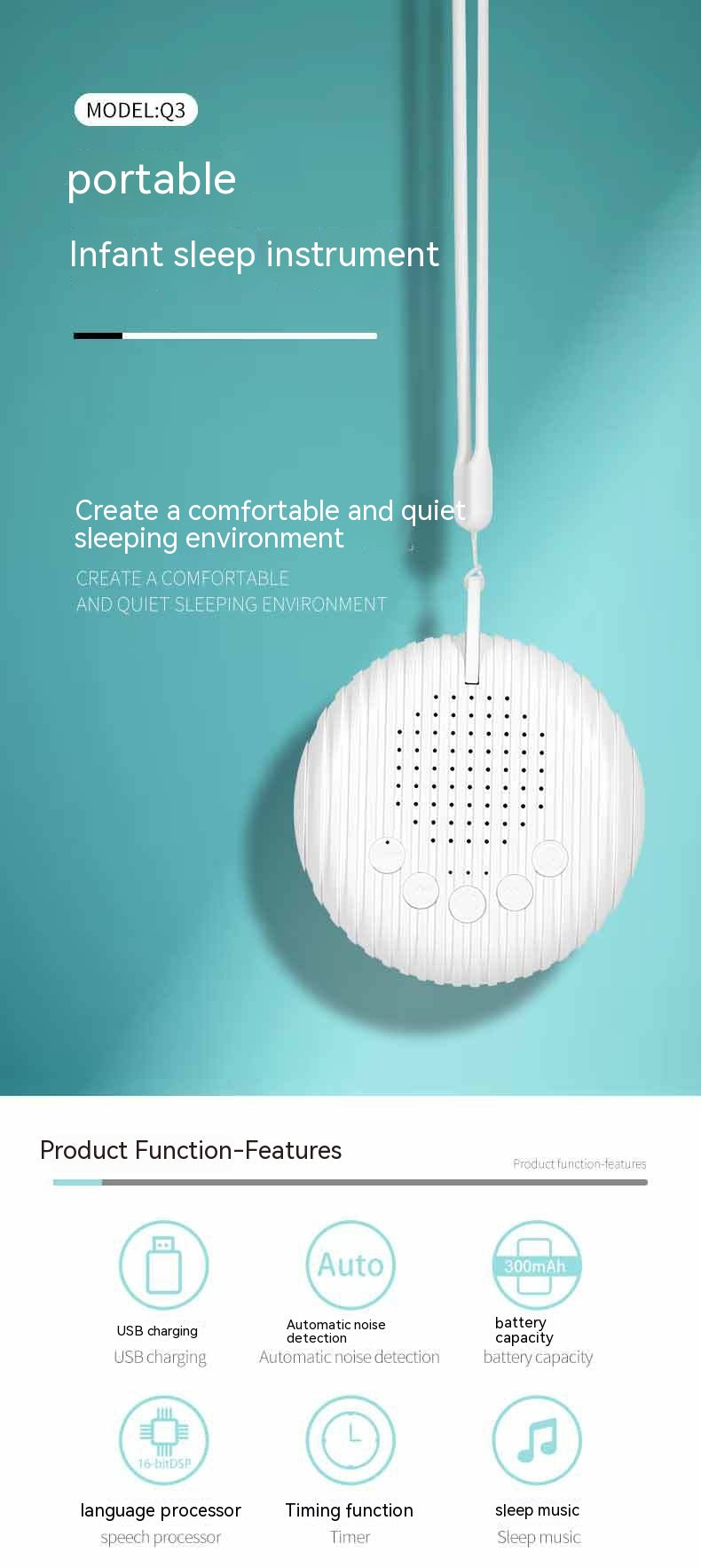 Instrument électronique de traitement du sommeil Dispositifs d'hypnose apaisante pour bébé dormant