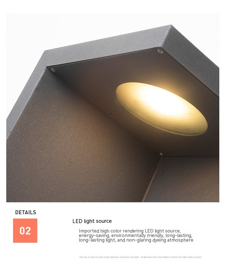 Minimaliste moderne extérieur en acier inoxydable siège lampe paysage