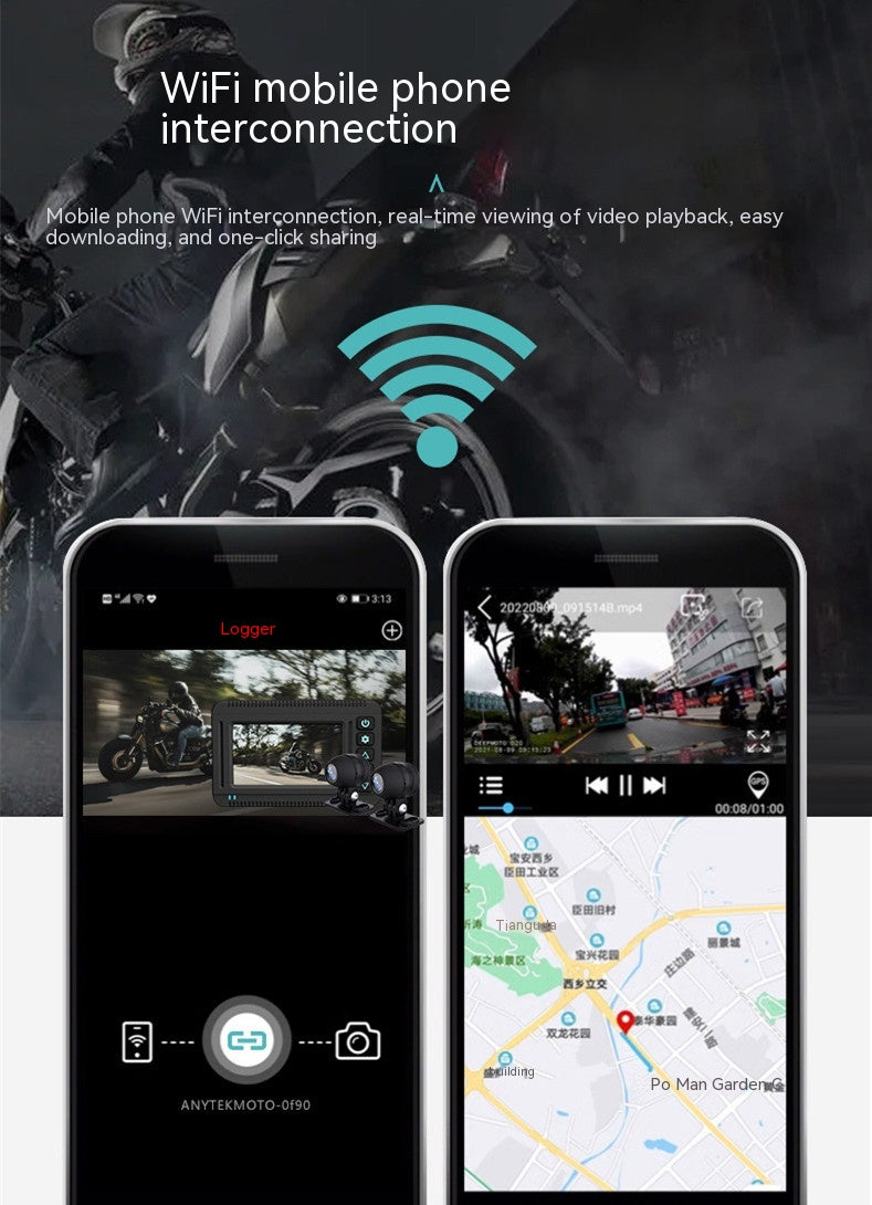 Trajectoire GPS d'enregistreur d'eau de moto haute définition
