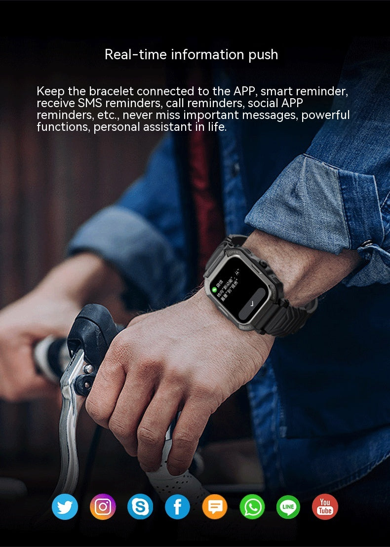Triproof Outdoor Sports Bluetooth Appel électronique Step Heart Rate Watch