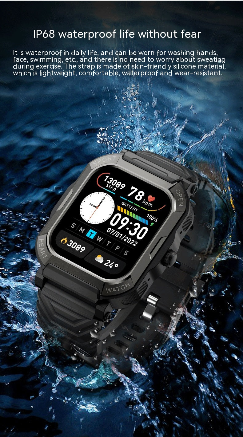 Triproof Outdoor Sports Bluetooth Appel électronique Step Heart Rate Watch