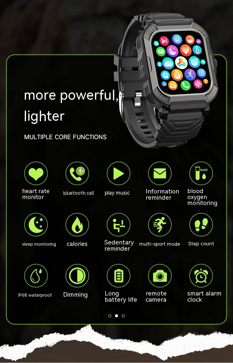Triproof Outdoor Sports Bluetooth Appel électronique Step Heart Rate Watch