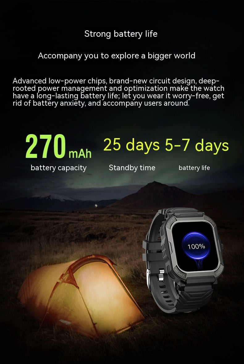Triproof Outdoor Sports Bluetooth Appel électronique Step Heart Rate Watch