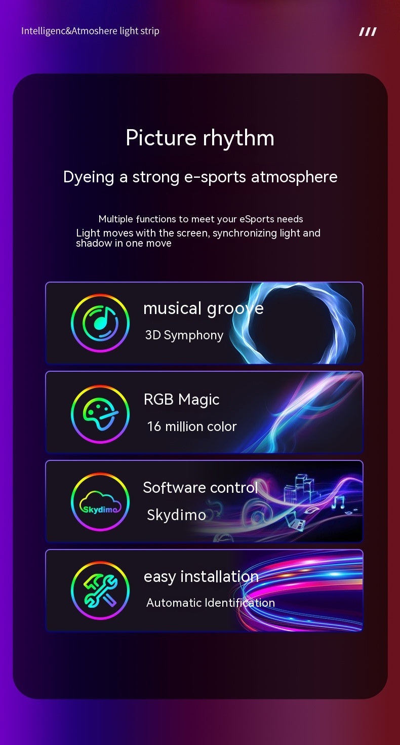 RGB Esports Ordinateur de bureau affichage atmosphère rétroéclairage