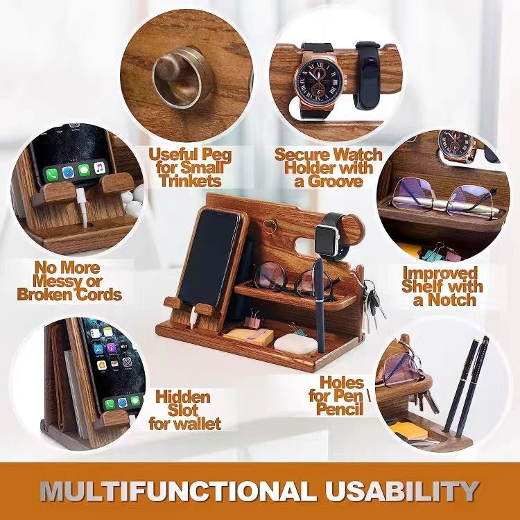 Support de bureau de téléphone en bois massif